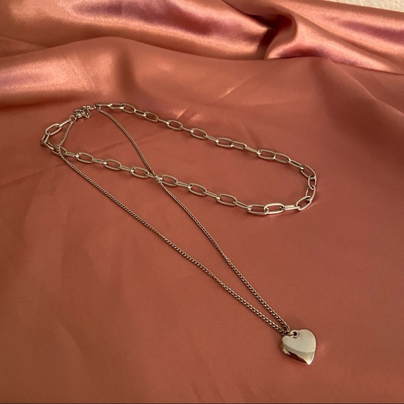💕Last one Heart Layered Chain Necklace - Picture 2 of 11